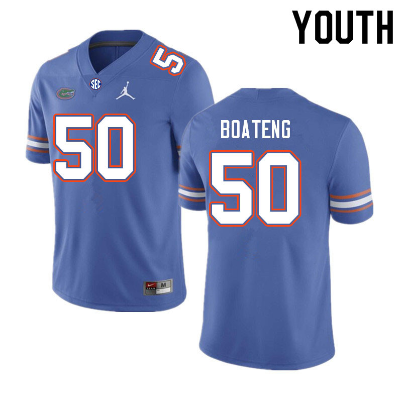 Youth #50 Kaleb Boateng Florida Gators College Football Jerseys Sale-Royal